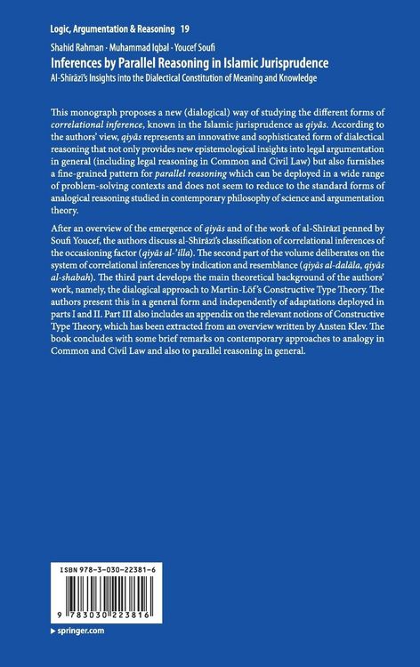 Produktbild: Inferences by Parallel Reasoning in Islamic Jurisprudence