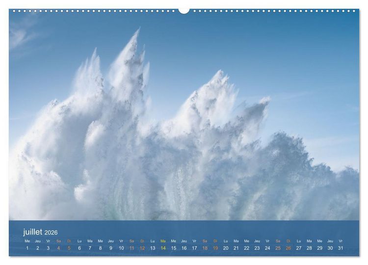 Produktbild: Temp&ecirc;tes c&ocirc;ti&egrave;res - La puissance brute des vagues (Calendrier mural 2026 DIN A2 vertical) calendrier de bureau