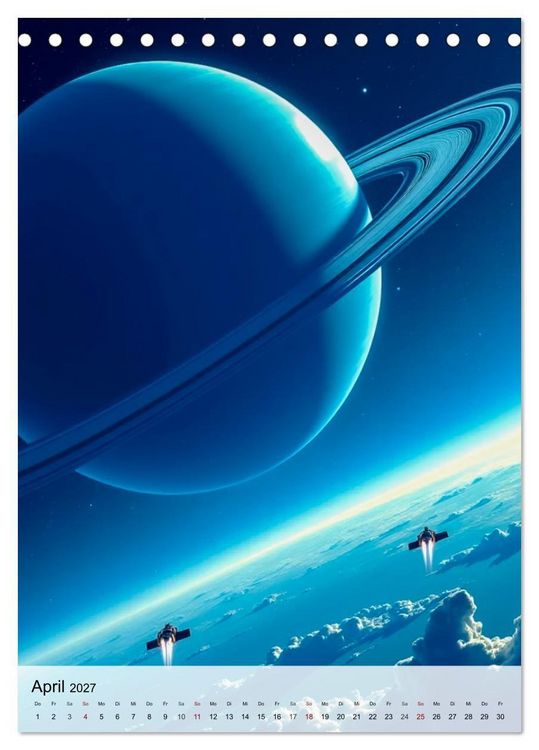 Produktbild: Retro Sci-Fi - Aufbruch zu neuen Grenzen (Tischkalender 2027 DIN A5 hoch), CALVENDO Monatskalender