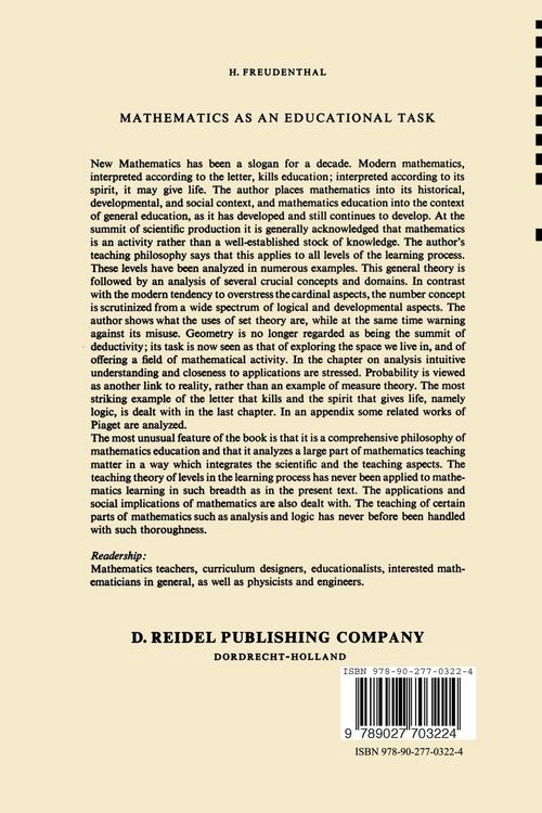 Produktbild: Mathematics as an Educational Task
