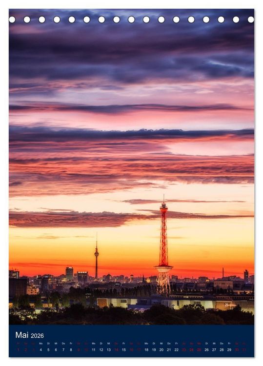 Produktbild: Berliner Fernsehturm - Magische Momente (Tischkalender 2026 DIN A5 hoch), CALVENDO Monatskalender