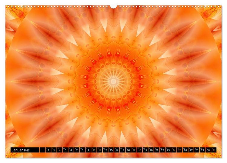Produktbild: Energie - Mandalas in orange (Wandkalender 2026 DIN A2 quer), CALVENDO Monatskalender