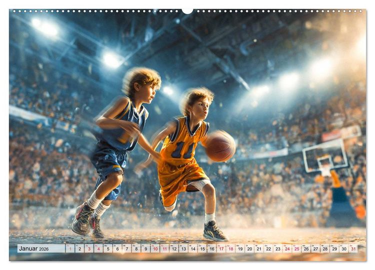 Produktbild: Basketball - Kids in Action (Wandkalender 2026 DIN A2 quer), CALVENDO Monatskalender