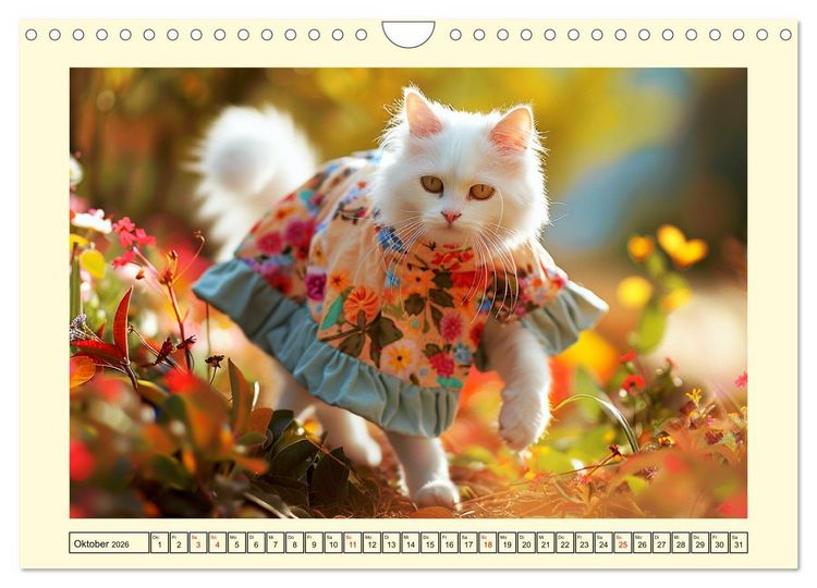 Produktbild: Katzen-Divas beim alpinen Fotoshoot. Extravagante Katzenmode (Wandkalender 2026 DIN A4 quer), CALVENDO Monatskalender