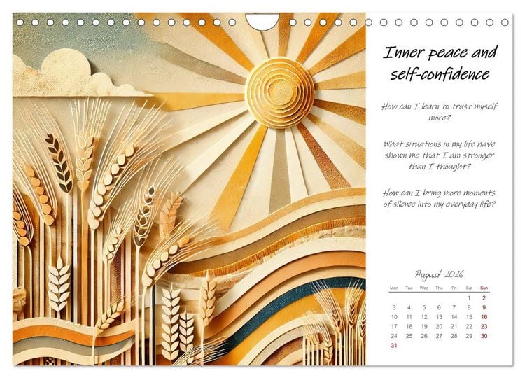 Produktbild: More confidence in 12 months - Collages with reflection questions for a stronger self (Wall Calendar 2026 DIN A4 landscape), CALVENDO 12 Month Wall Calendar
