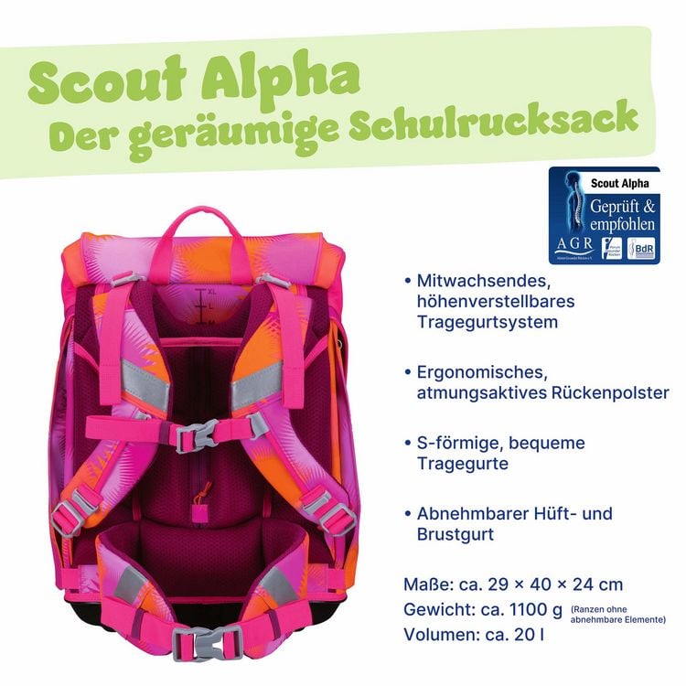 Produktbild: Scout Schulranzen Set Alpha, Schulranzen Set, 4tlg, Florida Sunset