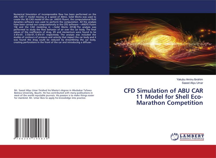 Produktbild: CFD Simulation of ABU CAR 11 Model for Shell Eco-Marathon Competition