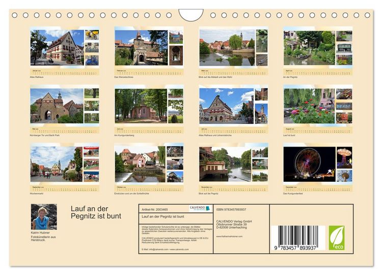 Produktbild: Lauf an der Pegnitz ist bunt (Wandkalender 2026 DIN A4 quer), CALVENDO Monatskalender