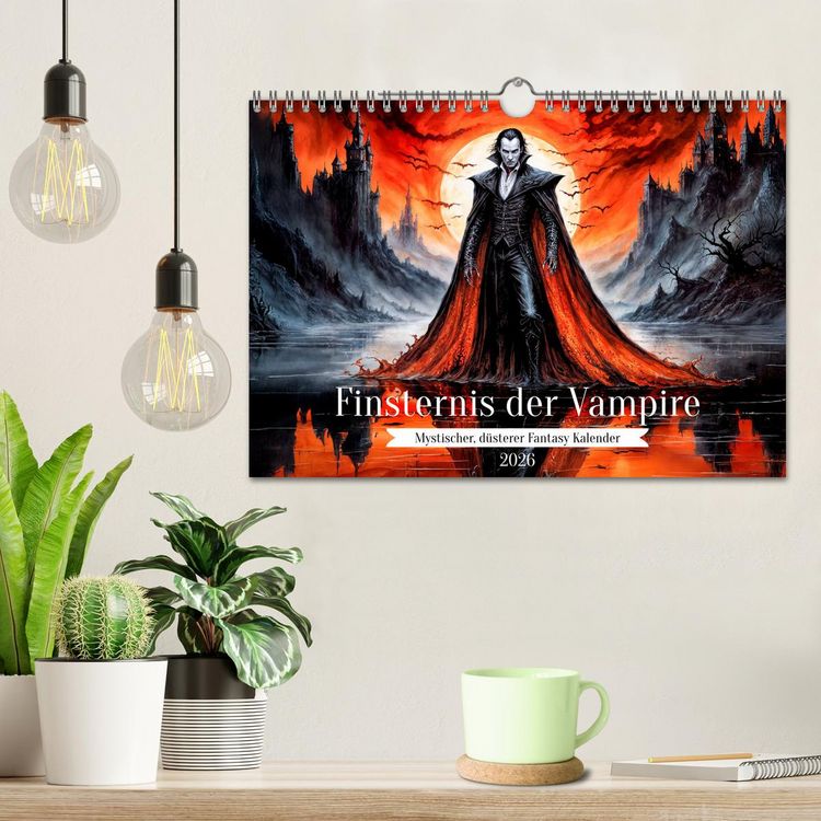 Produktbild: Finsternis der Vampire - Mystischer d&uuml;sterer Fantasy Kalender (Wandkalender 2026 DIN A4 quer), CALVENDO Monatskalender