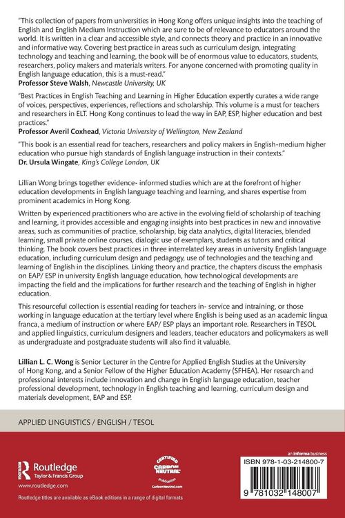 Produktbild: Best Practices in English Teaching and Learning in Higher Education