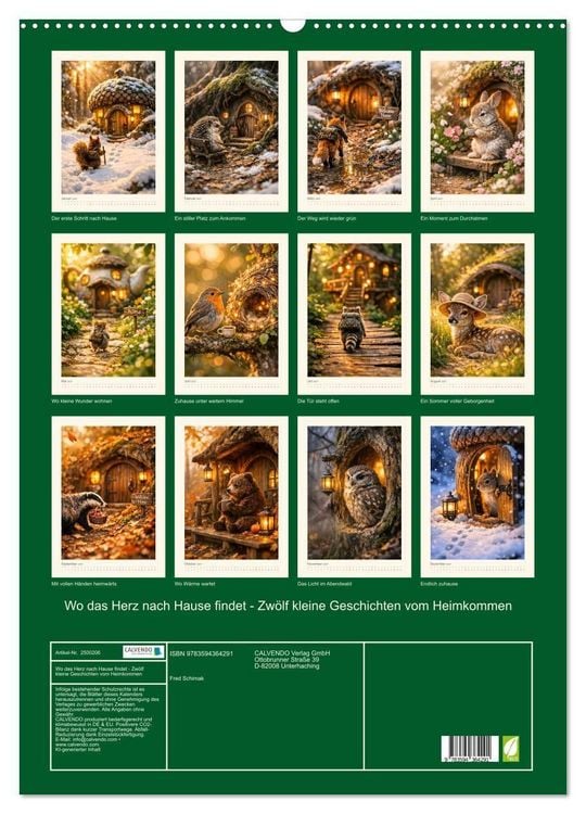 Produktbild: Wo das Herz nach Hause findet - Zw&ouml;lf kleine Geschichten vom Heimkommen (Wandkalender 2027 DIN A2 hoch), CALVENDO Monatskalender