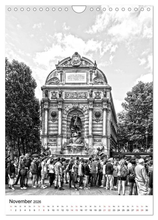 Produktbild: Paris schwarz wei&szlig; 2026 (Wandkalender 2026 DIN A4 hoch), CALVENDO Monatskalender