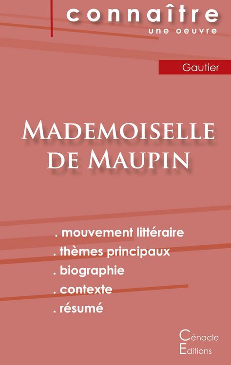 Produktbild: Fiche de lecture Mademoiselle de Maupin de Th&eacute;ophile Gautier (Analyse litt&eacute;raire de r&eacute;f&eacute;rence et r&eacute;sum&eacute; complet)