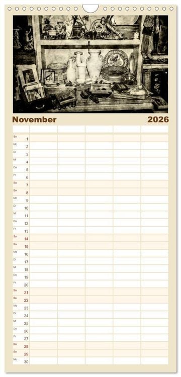 Produktbild: Familienplaner 2026 - Retro mit 5 Spalten (Wandkalender, 21 x 45 cm) CALVENDO