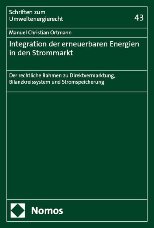 Produktbild: Integration der erneuerbaren Energien in den Strommarkt