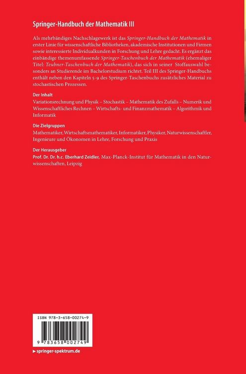 Produktbild: Springer-Handbuch der Mathematik III