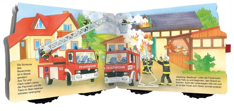 Produktbild: Tr&ouml;tsch Pappenbuch mit R&auml;dern Hier kommt die Feuerwehr