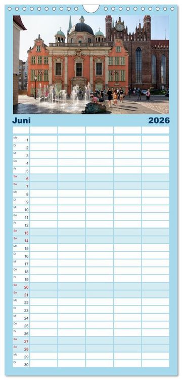 Produktbild: Familienplaner 2026 - Besucht mal wieder Danzig mit 5 Spalten (Wandkalender, 21 x 45 cm) CALVENDO