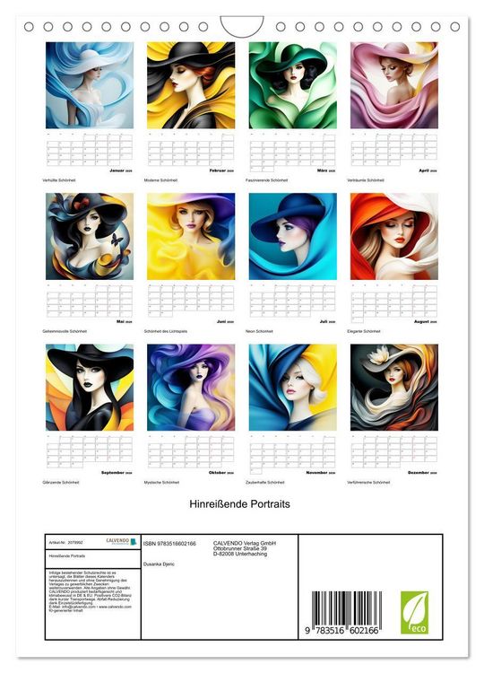 Produktbild: Hinrei&szlig;ende Portraits (Wandkalender 2026 DIN A4 hoch), CALVENDO Monatskalender