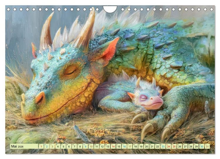 Produktbild: Ewige Drachenliebe - Eine zeitlose Faszination (Wandkalender 2026 DIN A4 quer), CALVENDO Monatskalender