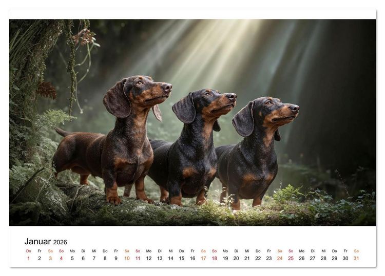 Produktbild: Dackel - ein Blick gen&uuml;gt (Tischkalender 2026 DIN A5 quer), CALVENDO Monatskalender