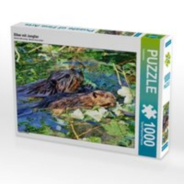 Produktbild: CALVENDO Puzzle Biber mit Jungtier 1000 Teile Lege-Gr&ouml;&szlig;e 64 x 48 cm Foto-Puzzle Bild von Kattobello