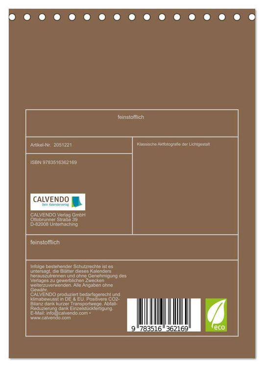 Produktbild: feinstofflich (Tischkalender 2026 DIN A5 hoch), CALVENDO Monatskalender
