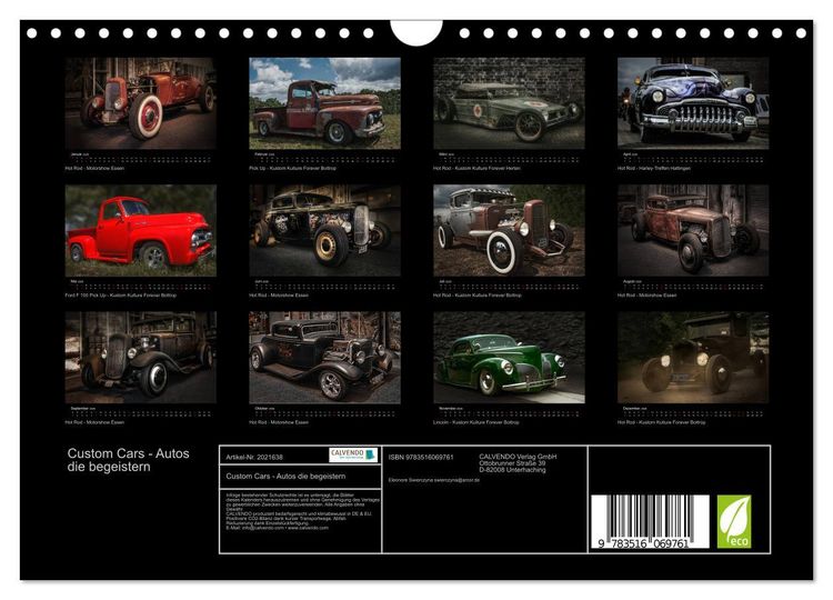Produktbild: Custom Cars - Autos die begeistern (Wandkalender 2026 DIN A4 quer), CALVENDO Monatskalender