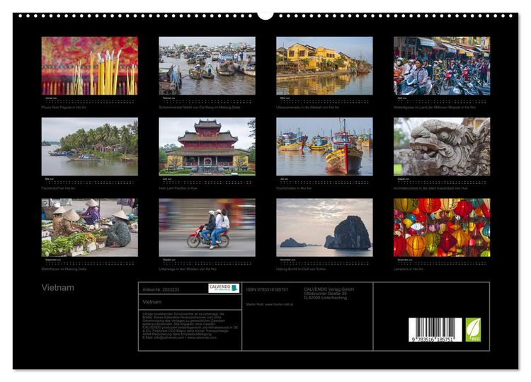 Produktbild: Vietnam (hochwertiger Premium Wandkalender 2026 DIN A2 quer), Kunstdruck in Hochglanz