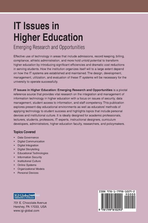 Produktbild: IT Issues in Higher Education