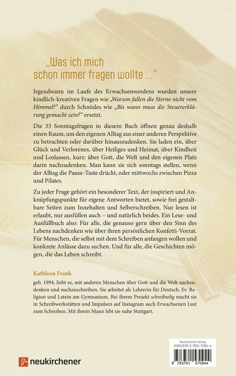 Produktbild: Sonntagsfragen &uuml;ber Gott, die Welt und mich