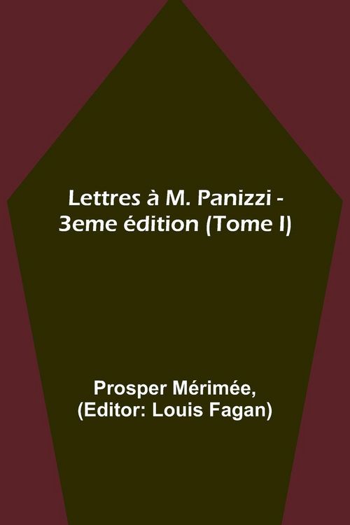 Produktbild: Lettres &agrave; M. Panizzi - 3eme &eacute;dition (Tome I)