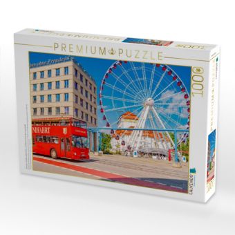 Produktbild: CALVENDO Puzzle Dresden, Stadtrundfahrt Bus und Riesenrad in der Innenstadt | 1000 Teile Lege-Gr&ouml;&szlig;e 64x48cm Foto-Puzzle f&uuml;r gl&uuml;ckliche Stunden