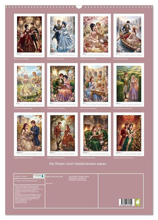 Produktbild: Als Rosen noch Gest&auml;ndnisse waren (Wandkalender 2027 DIN A2 hoch), CALVENDO Monatskalender