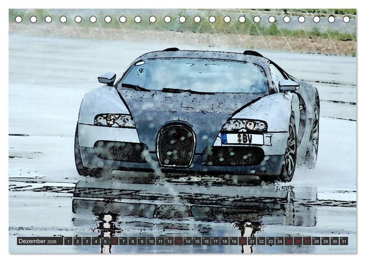 Produktbild: Sportwagen in knalligem Graffiti Style (Tischkalender 2026 DIN A5 quer), CALVENDO Monatskalender