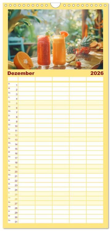 Produktbild: Familienplaner 2026 - Leckere Smoothies mit 5 Spalten (Wandkalender, 21 x 45 cm) CALVENDO
