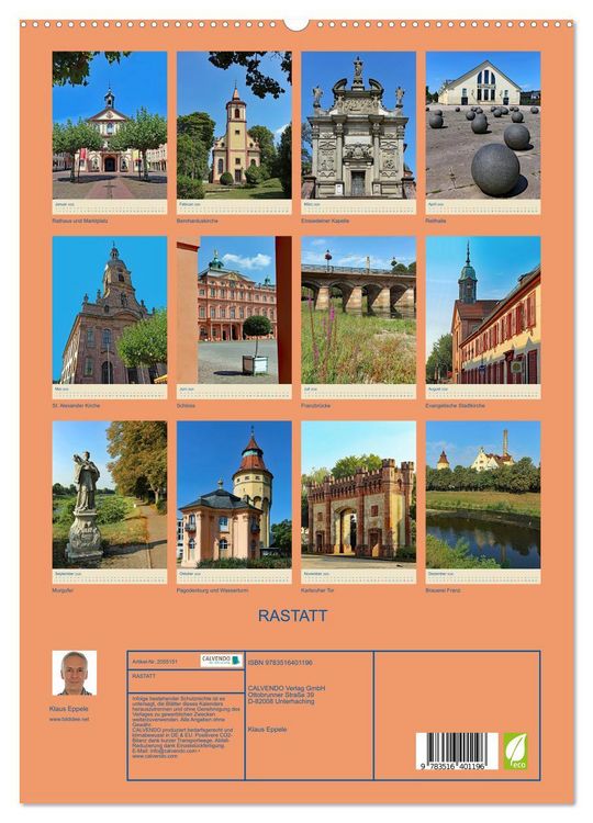 Produktbild: RASTATT (hochwertiger Premium Wandkalender 2026 DIN A2 hoch), Kunstdruck in Hochglanz