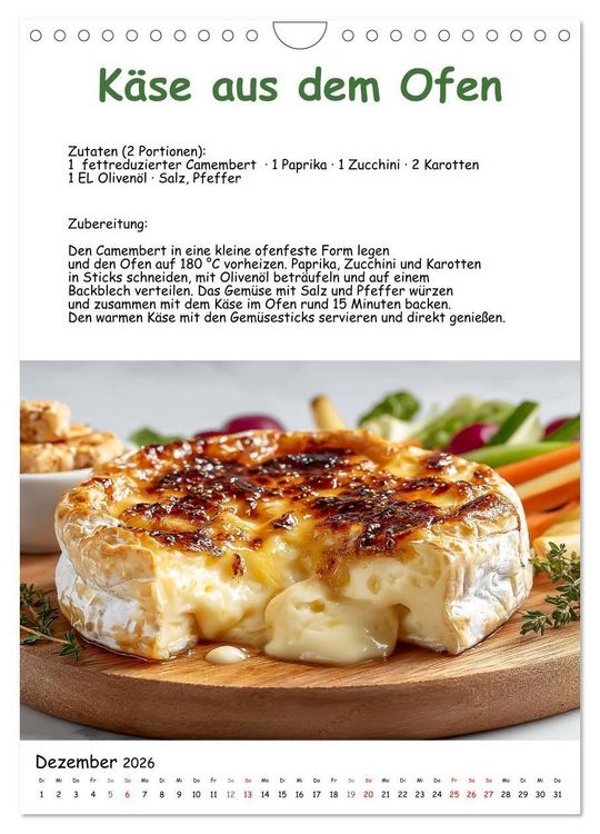 Produktbild: Low Carb - Rezepte ohne Kohlenhydrate zum Abnehmen (Wandkalender 2026 DIN A4 hoch), CALVENDO Monatskalender