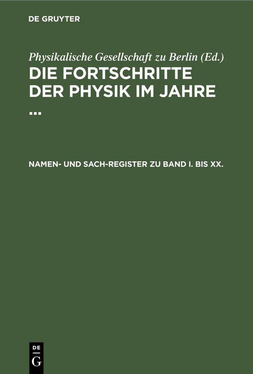 Produktbild: Namen- und Sach-Register zu Band I. bis XX.