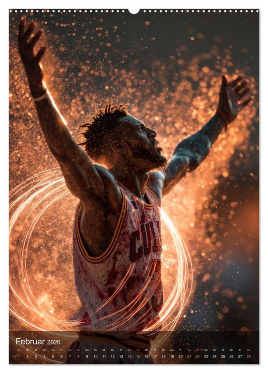 Produktbild: Basketball - Die visuelle Kraft des Sports (hochwertiger Premium Wandkalender 2026 DIN A2 hoch), Kunstdruck in Hochglanz