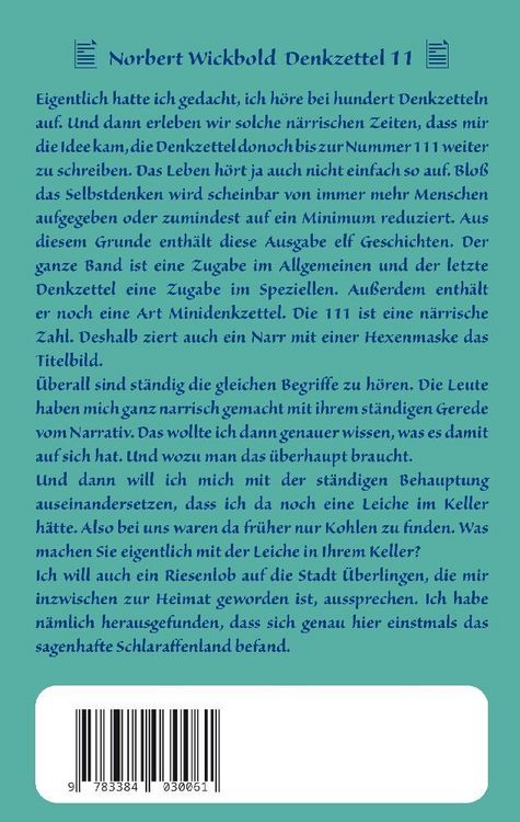 Produktbild: Norbert Wickbold Denkzettel 11