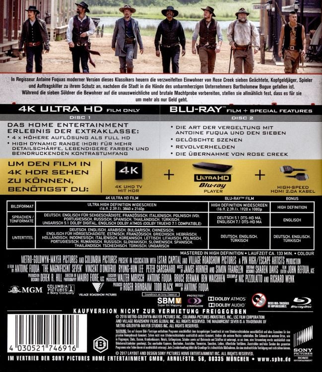 Produktbild: Die glorreichen Sieben (4K Ultra HD) (+ Blu-ray 2D)