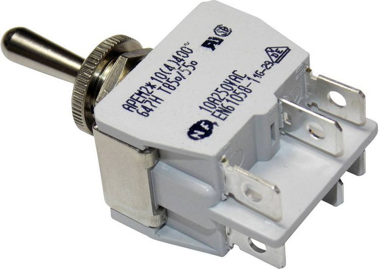 Produktbild: APEM 647H/2 647H/2 Kippschalter 250 V/AC 10A 2 x (Ein)/Aus/(Ein) tastend/0/tastend 1St.