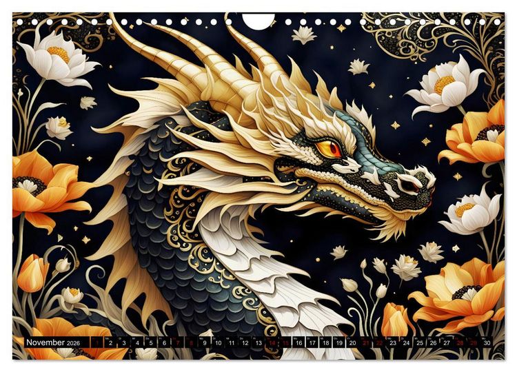 Produktbild: Drachen - Mystische Wesen (Wandkalender 2026 DIN A4 quer), CALVENDO Monatskalender