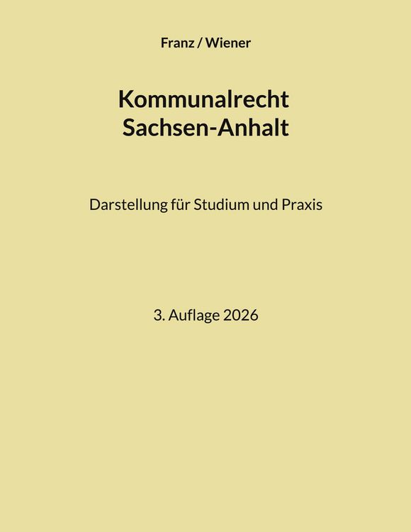 Produktbild: Kommunalrecht Sachsen-Anhalt