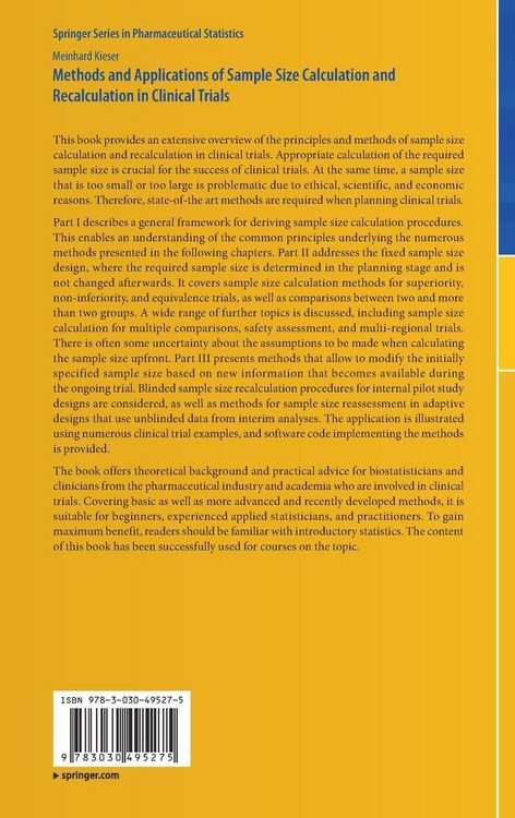Produktbild: Methods and Applications of Sample Size Calculation and Recalculation in Clinical Trials