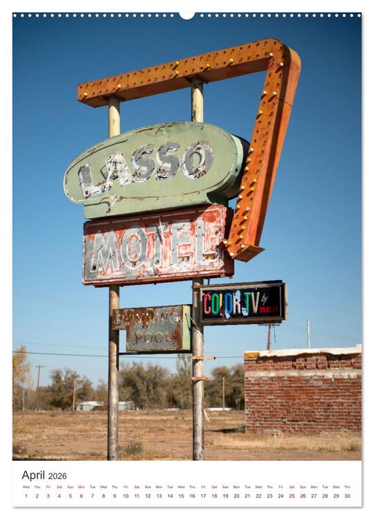 Produktbild: Historic Route 66 Motel (Wall Calendar 2026 DIN A2 portrait), CALVENDO 12 Month Wall Calendar