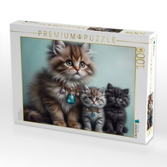 Produktbild: CALVENDO Puzzle Katzenmomente | 1000 Teile Lege-Gr&ouml;&szlig;e 64x48cm Foto-Puzzle f&uuml;r gl&uuml;ckliche Stunden