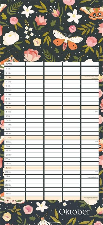 Produktbild: Floral total Familienplaner 2027