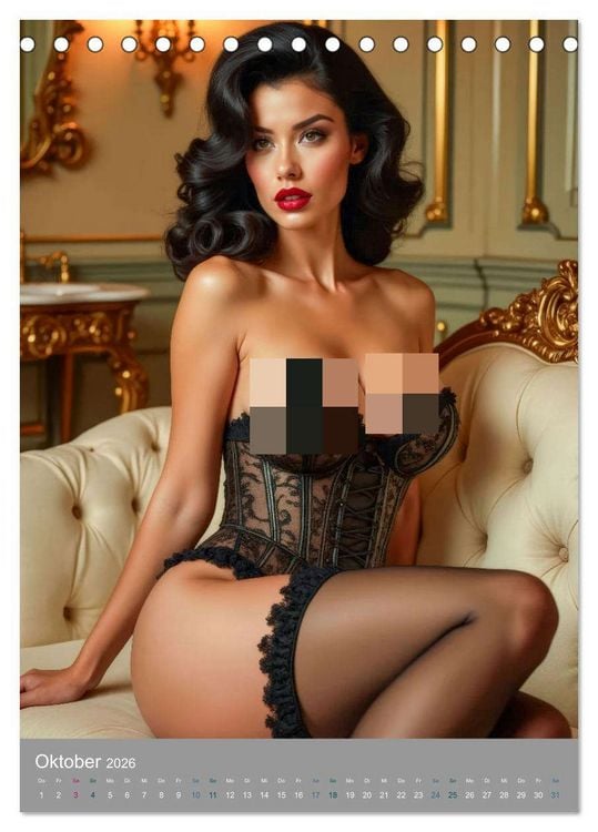 Produktbild: Pinup-Diven (Tischkalender 2026 DIN A5 hoch), CALVENDO Monatskalender